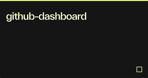 Github Dashboard Codesandbox