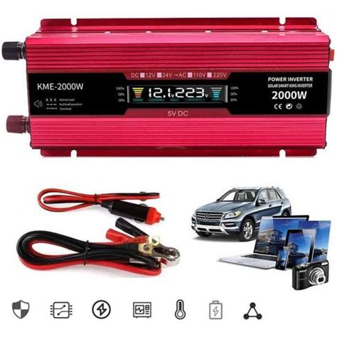 QHYTL Onduleur de Voiture 2000W 12V 24V à 220V 230V 240V Convertisseur