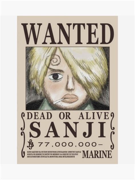 "Sanji first wanted poster" Poster for Sale by NicolasHil | Redbubble