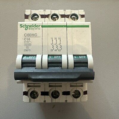 Schneider 16A C16 C60HC MCB CIRCUIT BREAKER 3 Phase 16 Amps Type C