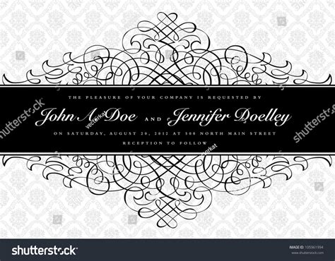 Vector Black Ornament Frame Background Easy Stock Vector Royalty Free