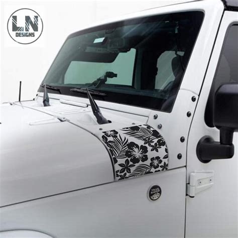 Daisies And Leaves Cowl Decal Set Fits Jeep Wrangler Jk Jku Etsy