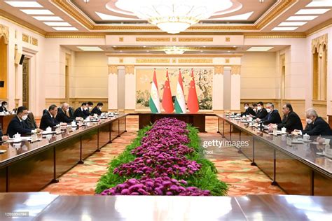 Tajikistan President Emomali Rahmon Speaks During A Meeting With