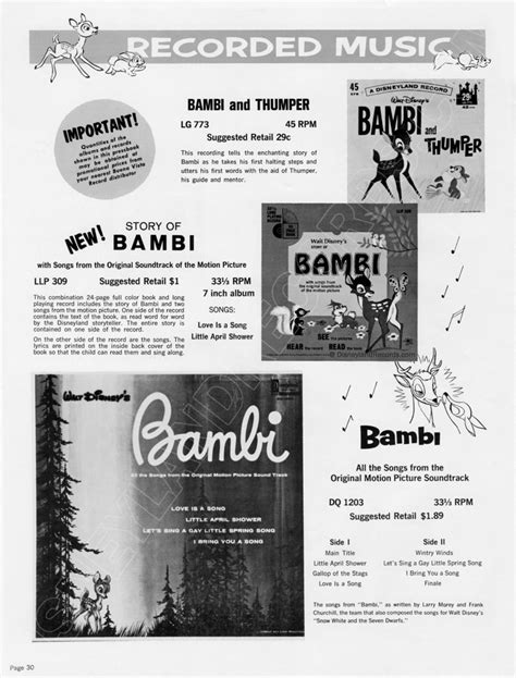 Disneylandrecords Bambi Pressbook