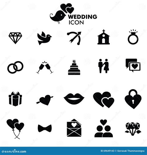 Iconos Del Vector De La Boda Fijados Ilustraci N Del Vector