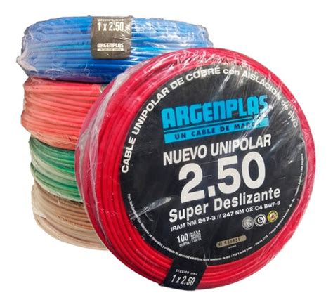 Cable Unipolar 2 5mm Argenplas Normalizado X Rollo LAELECTRICASRL