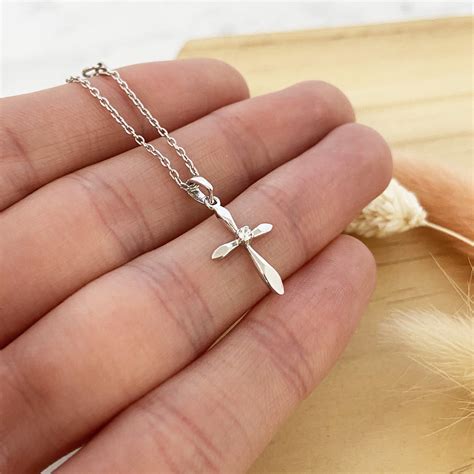 Dainty Cross Necklace Women Silver Cross Necklace Women Etsy