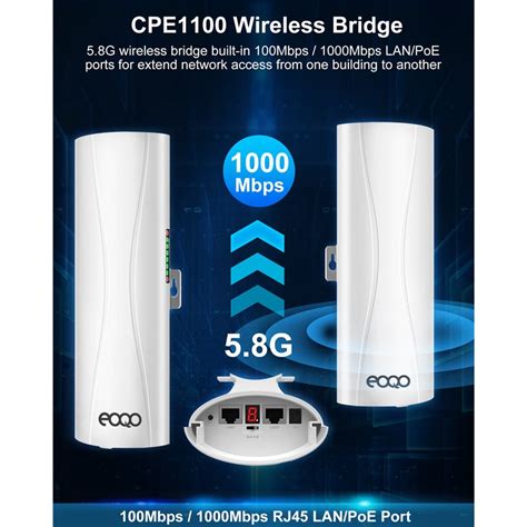 Gigabit Wireless Bridge 5 8G 1000Mbps 1Gbps Point To Point WiFi Outdoor