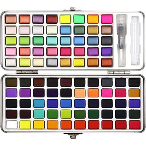 90 Couleurs Set De Peinture Aquarelle Palette Peinture Portable