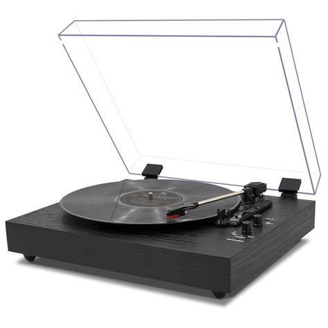 Vintage 3-Speed Turntable Bluetooth Input Record Player Vinyl Record Player with Twin Built-in ...