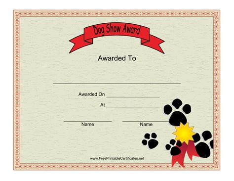 Service Dog Certificate Template Printable