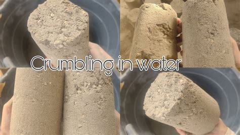 Asmr Sand Cement With White Concrete Cylinders Crumbling In Water