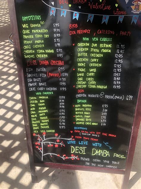 Menu At Desi Dhaba Restaurant Winnie