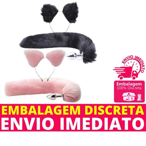 Plug Anal Inox Pequeno Rabinho Cauda Sexy Excita Lubrifica Escorrega