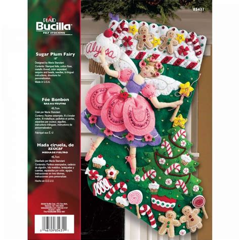 Plaid Bucilla Sugar Plum Fairy Felt Stocking Kit Craft Hobbies From