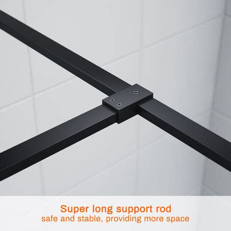 ELEGANT 1000mm Walk In Shower Door Stain Black 8mm Safety Tempered