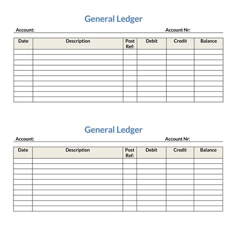 Ledger Excel Template