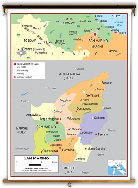 San Marino Political Educational Map from Academia Maps | World Maps Online