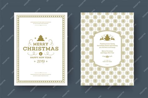 Premium Vector | Christmas greeting card template