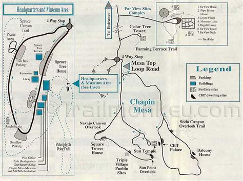 usa experience : carte du mesa verde national park, colorado