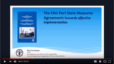 Webinar Global Thematic Session On The Port State Measures Agreement