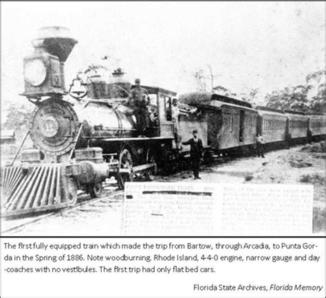 1886 - the first train of the Florida Southern Railroad arrived in the ...