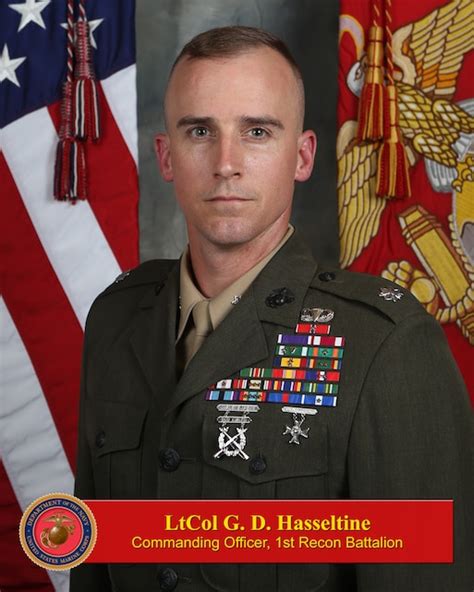 Lieutenant Colonel G D Hasseltine 1st Marine Division Biography