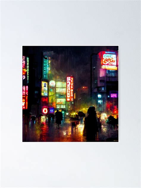 "Rainy Tokyo street art" Poster for Sale by barrriwa | Redbubble