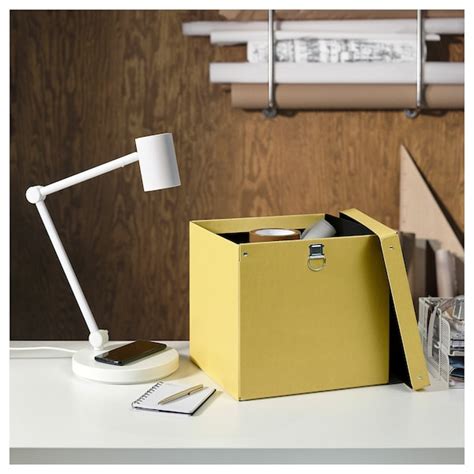 NIMM storage box with lid, yellow, 32x30x30 cm (12 ½x11 ¾x11 ¾") - IKEA CA