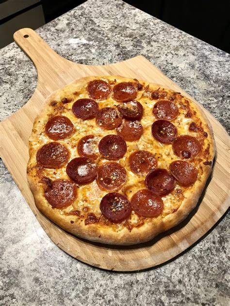 Pepperoni Salami And Onion Pizza Homemade R Food