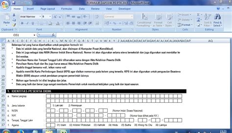 Formulir Dapodik PD Dan PTK Excel INFORMASI PENDIDIKAN