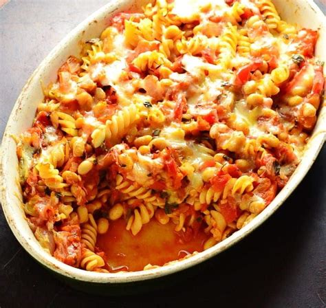 Bean Pasta Bake with Tomatoes - Everyday Healthy Recipes