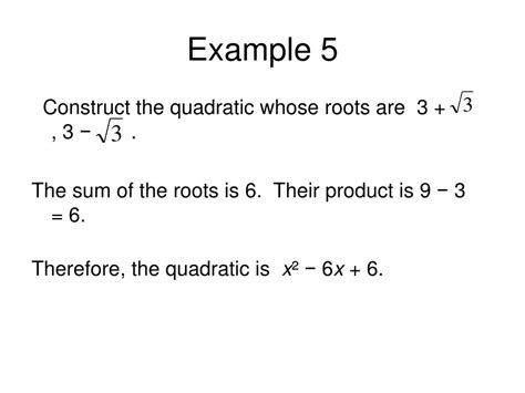 Ppt Sum And Product Roots Powerpoint Presentation Free Download Id