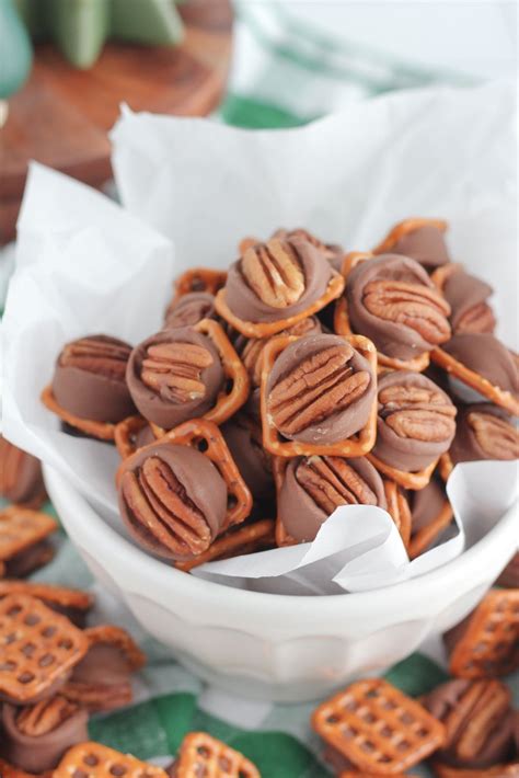 Easy Rolo Pretzel Pecan Bites Baking With Blondie