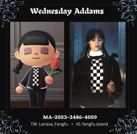 My latest & last Wednesday design. 🖤🤍 : r/AnimalCrossing