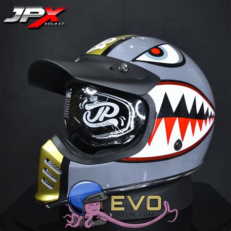 Jual HELM CAKIL JP SIGNATURE BLACK DOFF MOTIF LENGKAP BERAT 2KG