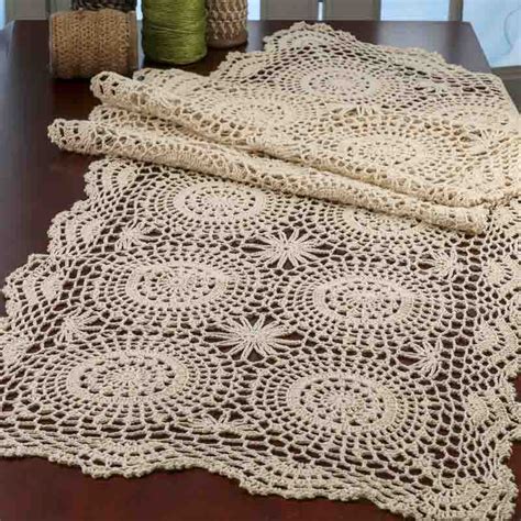 Ecru Crocheted Doily Table Runner Crochet And Lace Doilies Home Decor