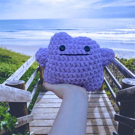 Ditto From Pokémon Crochet Toy Handmade Amigurumi Etsy