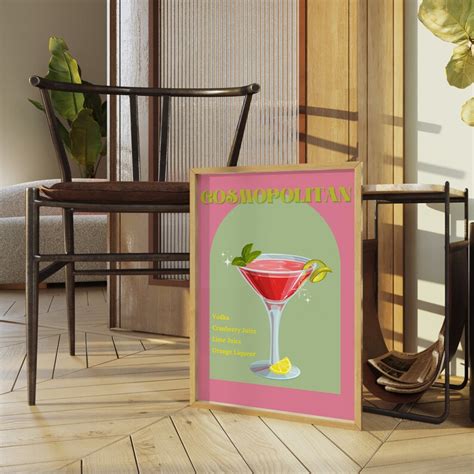 Cocktail Prints Set Of 6 Cocktail Gallery Poster Cocktail Printable