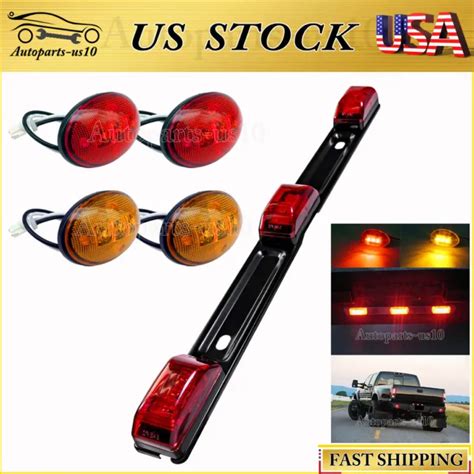 FOR 99 10 FORD F350 Red Amber LED Dually Bed Side Fender Lights ID