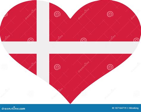 Denmark Flag Heart Stock Vector Illustration Of Icon