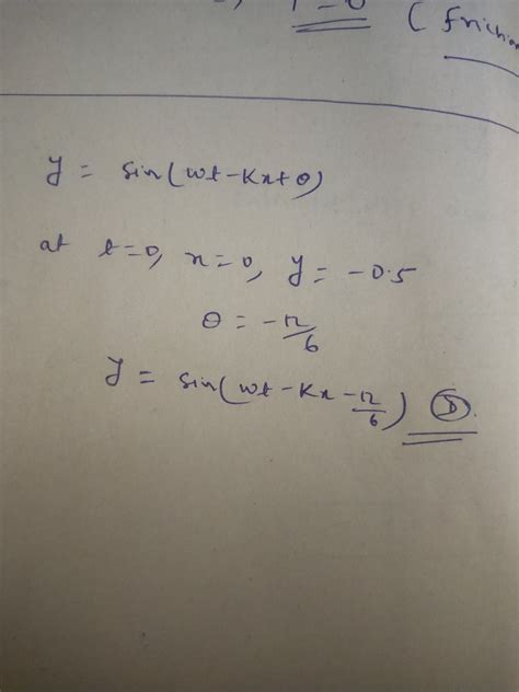 The Equation Of A Wave Travelling Along Positive X Axis As Shown In