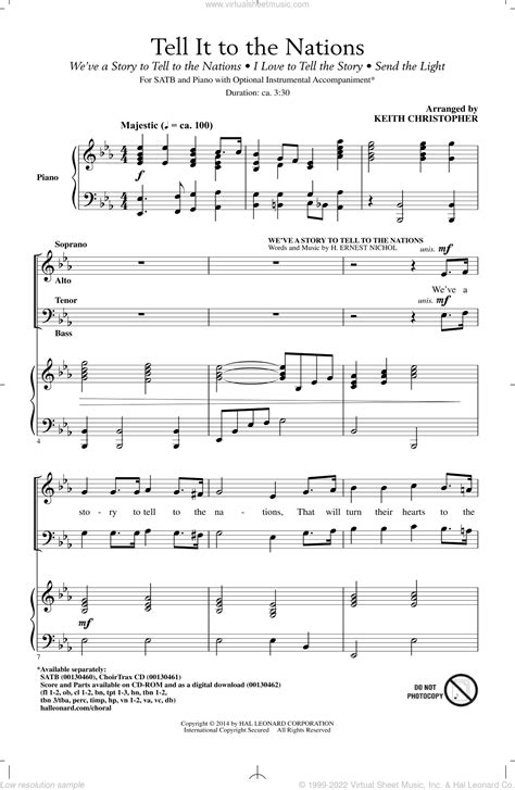 I Love To Tell The Story Sheet Music For Choir SATB Soprano Alto