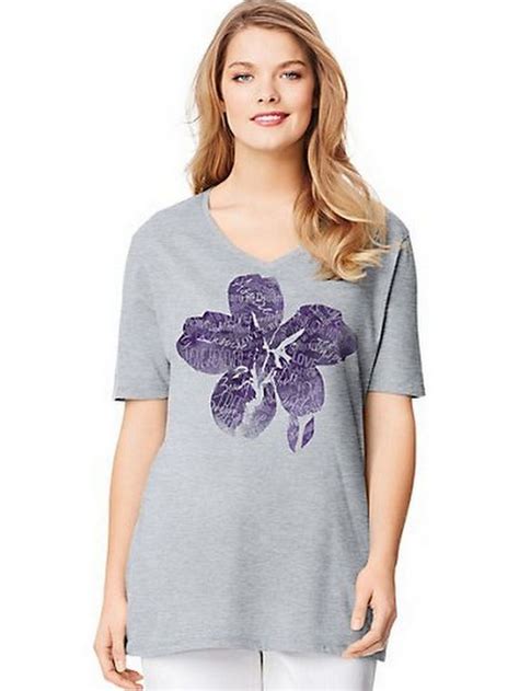 Just My Size Jms Short Sleeve T Shirt Top Tee Inspirational Flower