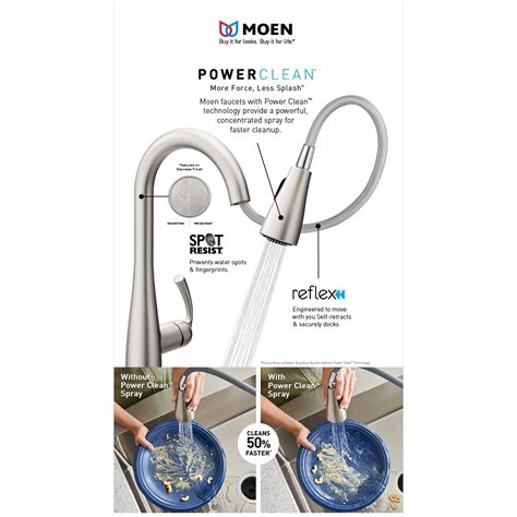 Moen Align One Handle Pre Rinse Spring Pulldown Kitchen Faucet