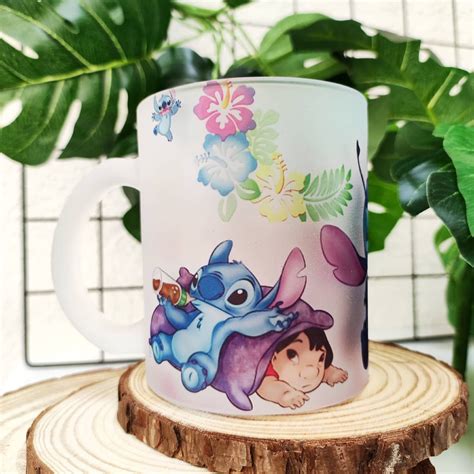 Caneca Lilo E Stitch Personalizada Vidro Jateado Ml Shopee Brasil