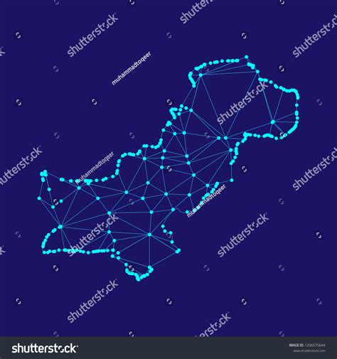 Pakistan Map Networking Night View Stock Vector (Royalty Free ...