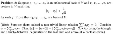 Solved Problem Suppose E E En Is An Orthonormal Basis Chegg