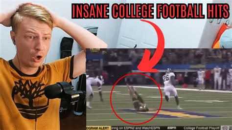 British Guy Is Shocked By These Brutal College Football Hits Reaction