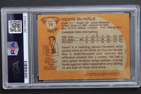 Kevin McHale Celtics Autograph 1981 Topps 75 Rookie Card Signed